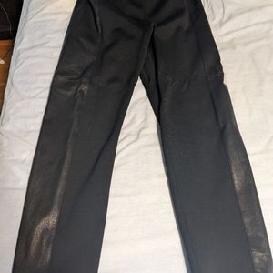 St John Black pant with vegan leather detail as 14